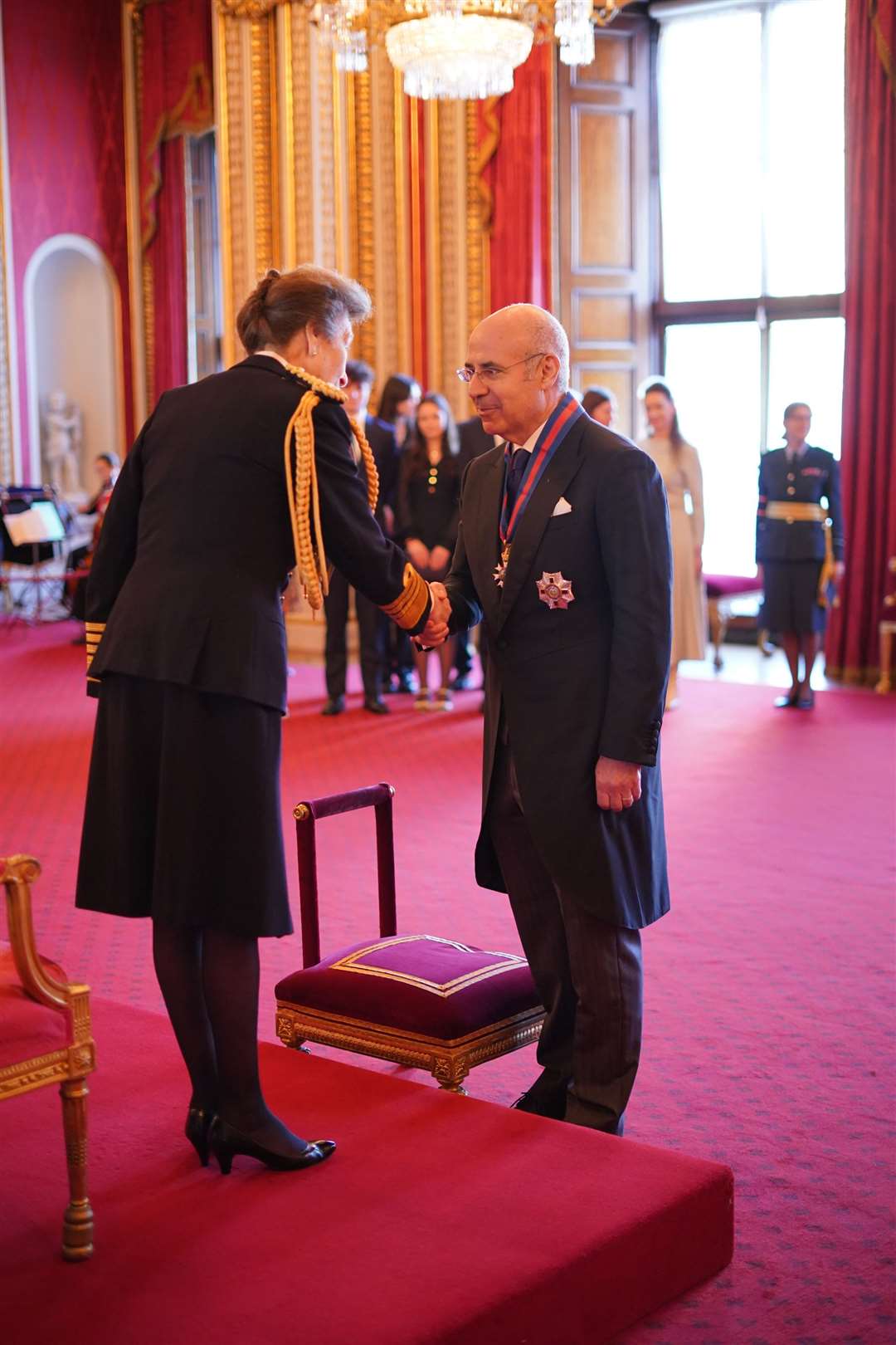 Sir Bill Browder with the Princess Royal at an investiture ceremony at Buckingham Palace (Yui Mok/PA)