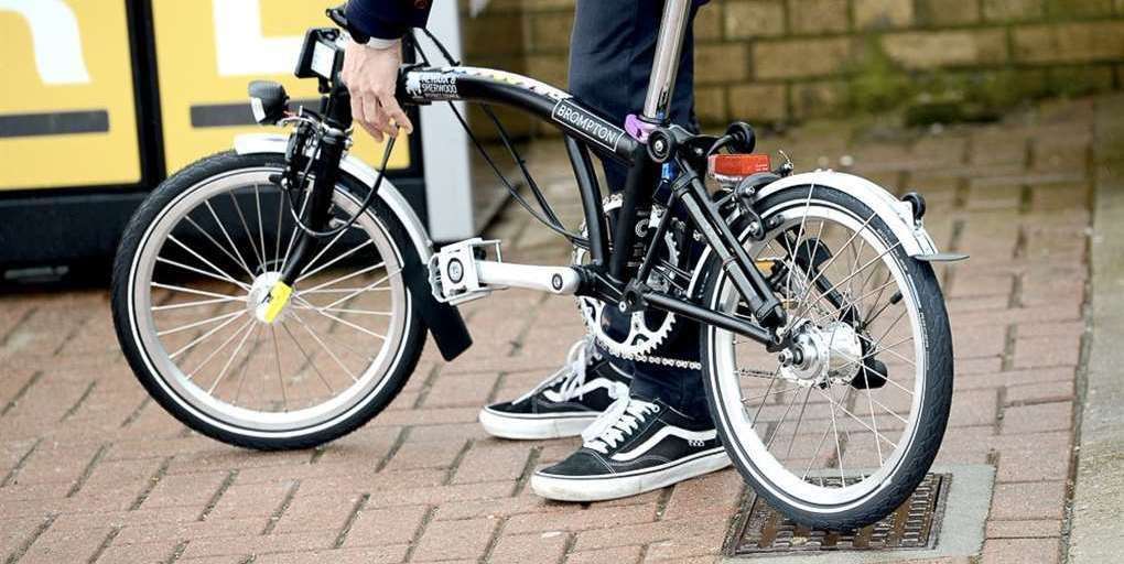Brompton bikes are lightweight and can fold up
