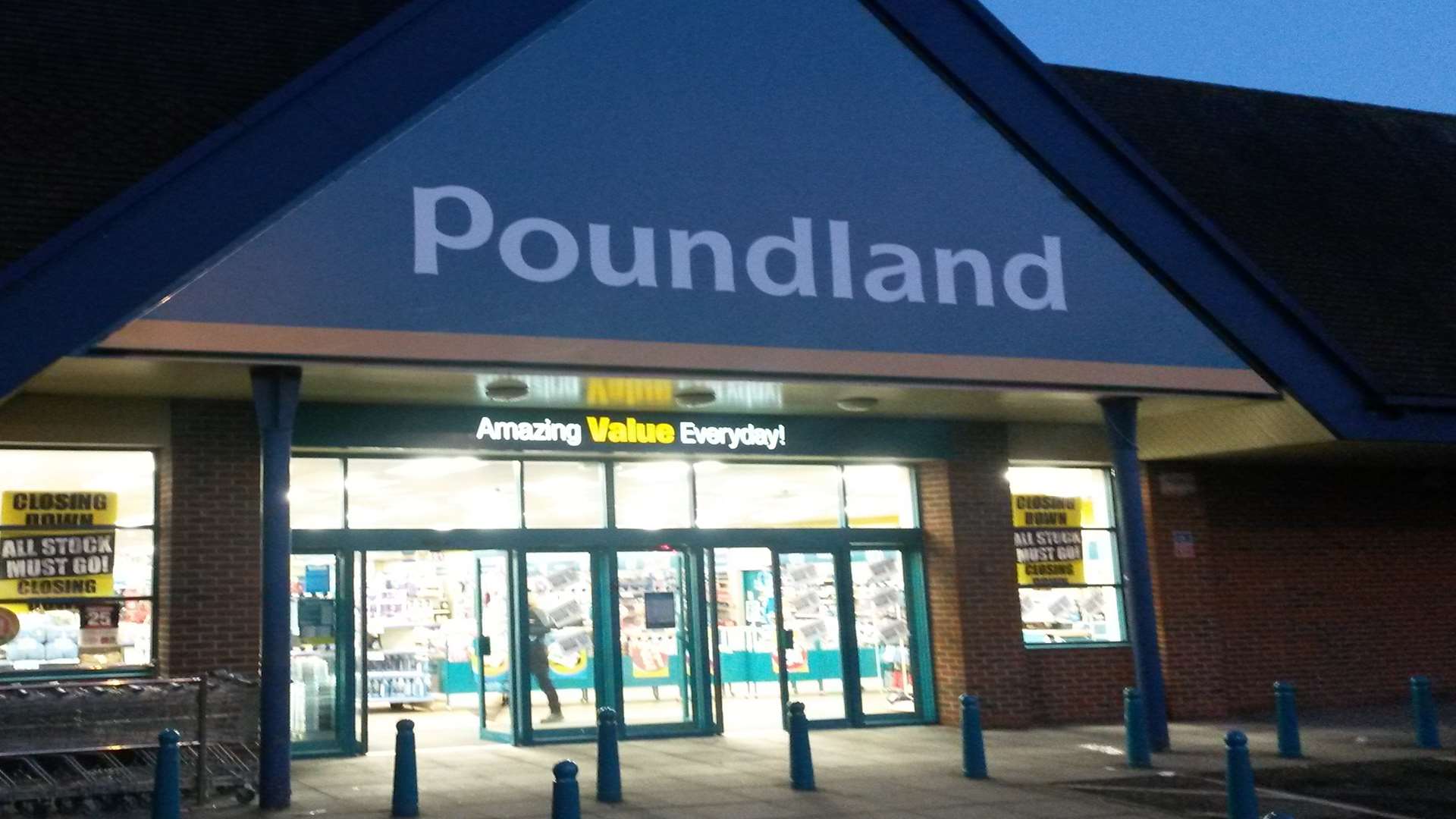 The Poundland store on Ashford's Warren Retail Park is having a closing down sale