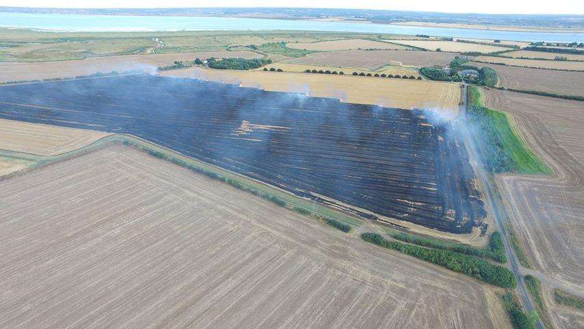 The field fire in Eastchurch, Sheppey. Picture: Alan Smisson