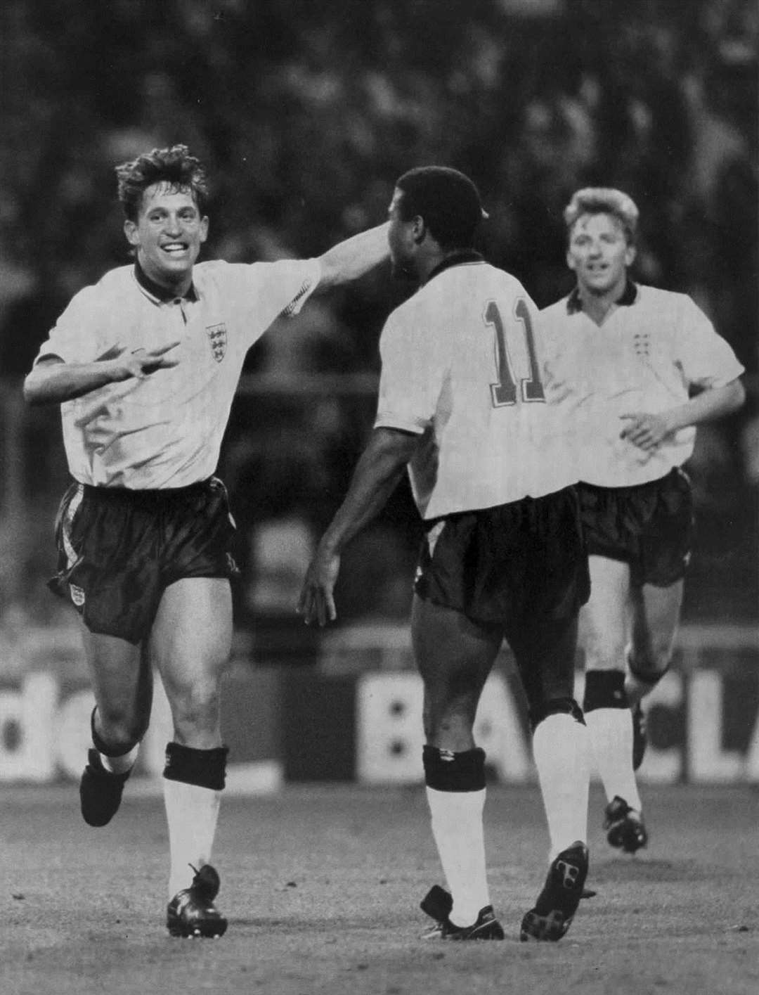 Gary Lineker and John Barnes - Football. File pic dated 1990