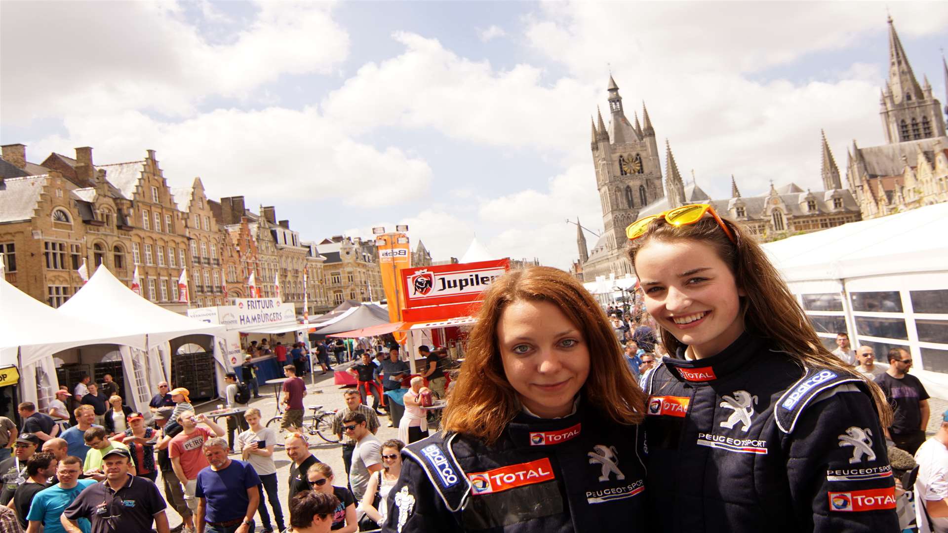 Catie Munnings, right, and her co-driver Anne Stein, before the race