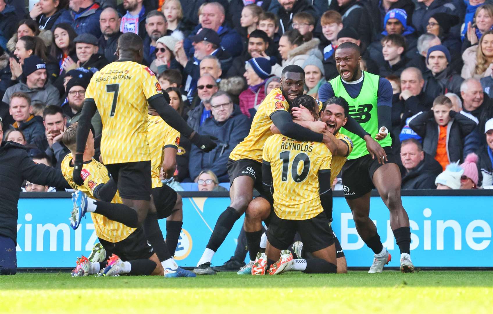 Delight for Maidstone after Lamar Reynolds' opener. Picture: Helen Cooper