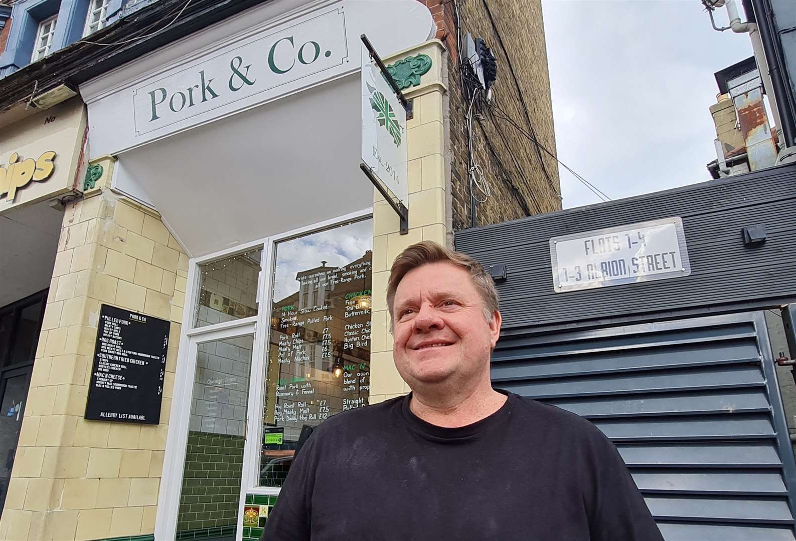 Darren Legge outside Pork & Co