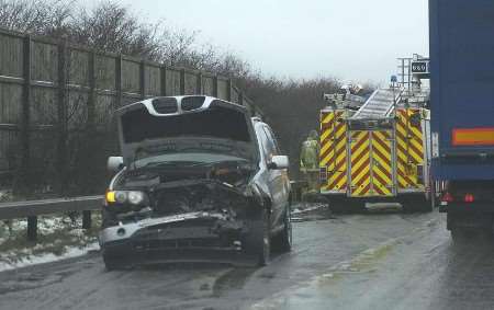 One of the cars involved. Picture: KM photographer GRANT FALVEY