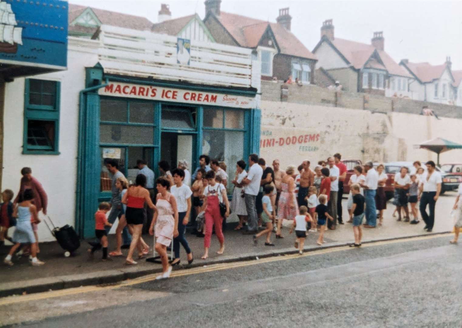 Crowds queueing outside the popular Macari's ice cream parlour in Herne Bay in years gone by. Picture: Macari family