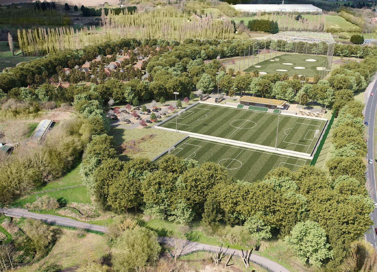 An overview of the new Oast Park sports grounds. Picture: Hollaway