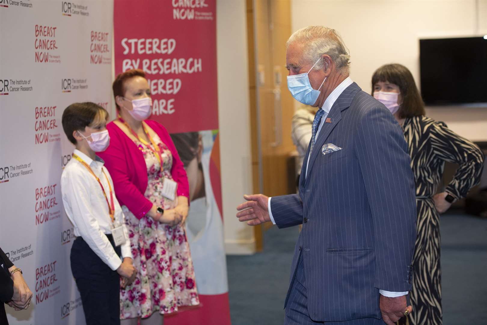 Charles meets Oscar Coulson-Starley and mother Danni Starley from Kent (Eddie Mulholland/The Daily Telegraph/PA)