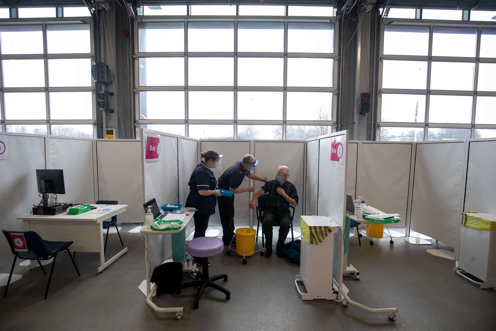 Steven Marsden, 67, from Basingstoke prepares to be vaccinated (Andrew Matthews/PA)