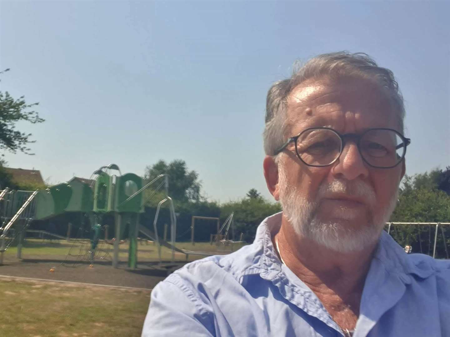 Teynham Parish Council chairman Clive Brodigan by the play area