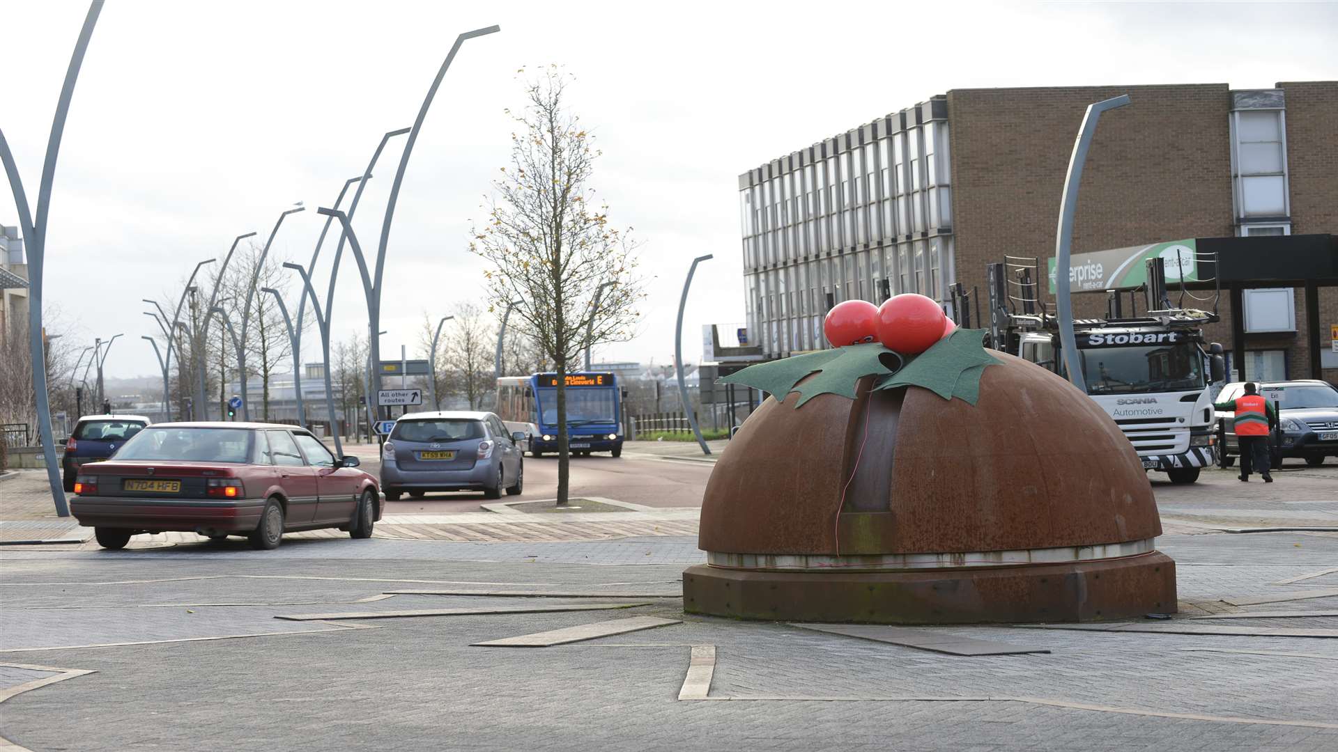 The Bolt in Ashford - when pranksters decorated it as a Christmas pudding