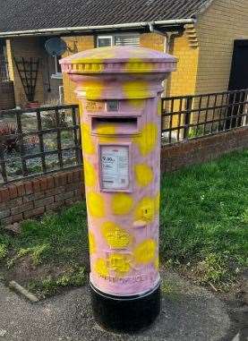 Postboxes in the Temple Hill area of Dartford have been painted in the colours of Mr Blobby and Cadburys Creme Eggs
