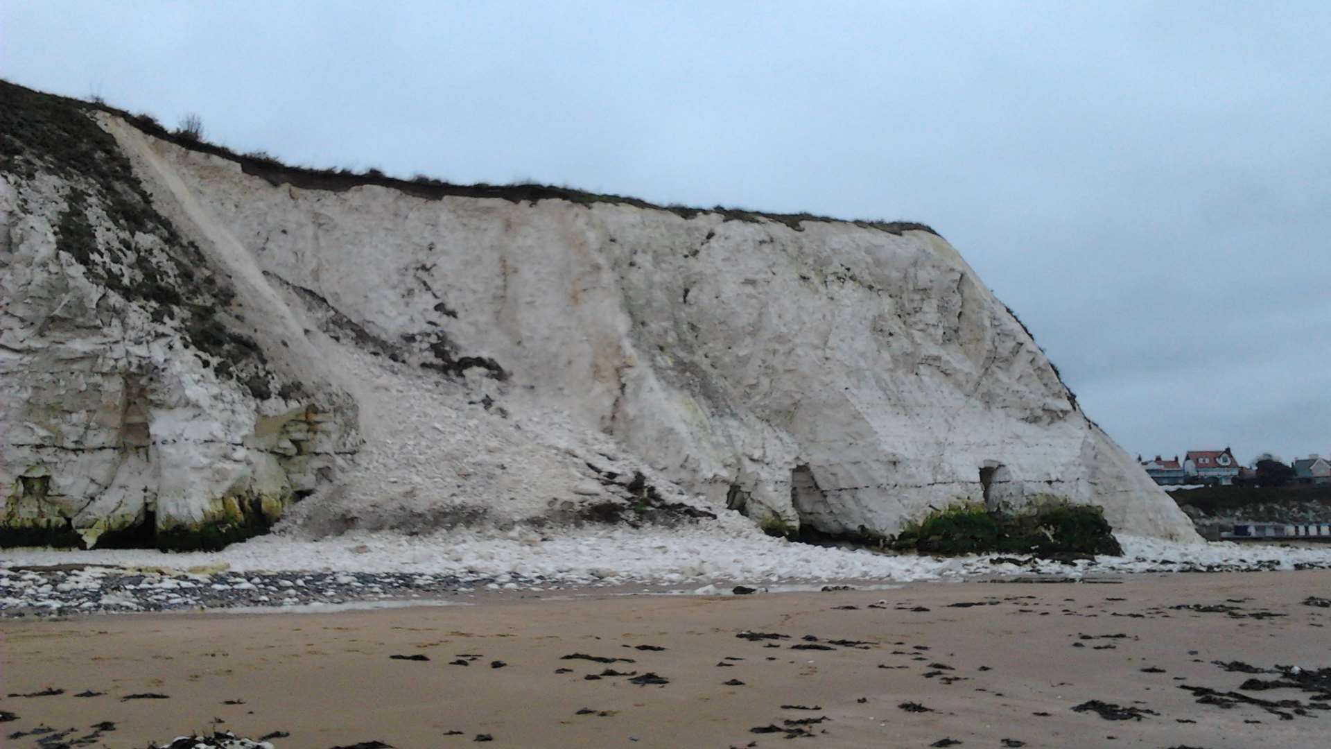 Cliff fall at Dumpton Gap in Broadstairs