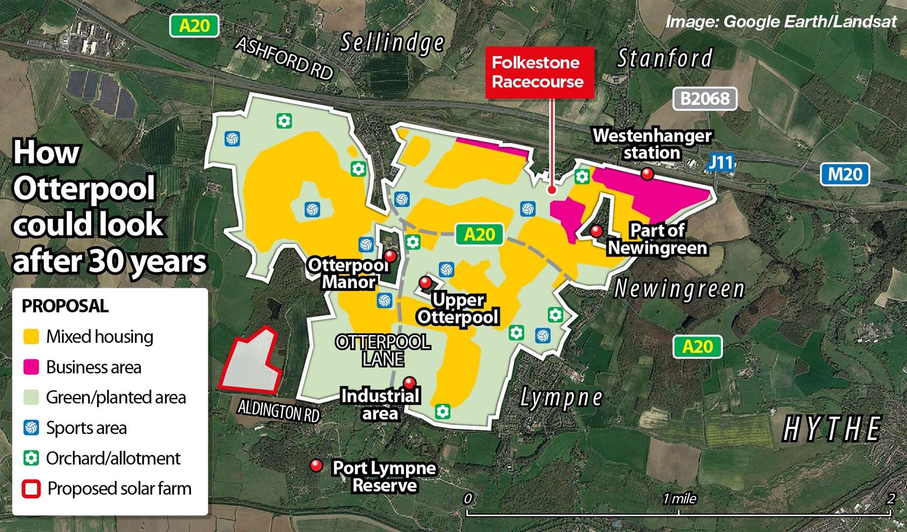 The proposed Otterpool Park masterplan