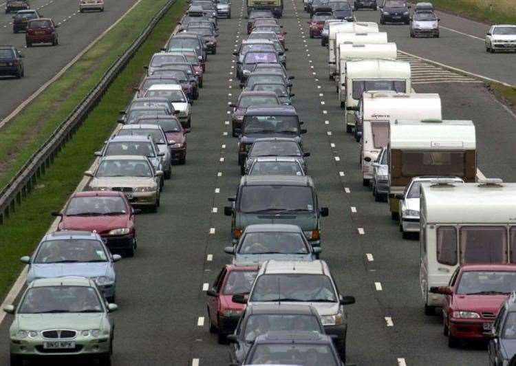 Traffic is moving slowly on the M2