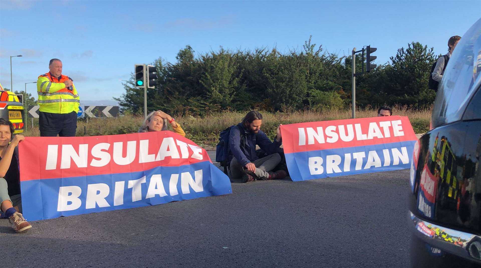 AA president Edmund King said ‘it is somewhat ironic’ that engineers trying to insulate Britain were stuck in the M25 congestion caused by Insulate Britain (Insulate Britain/PA)