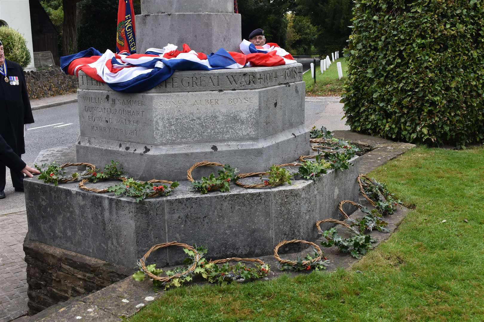 Wreaths were laid. Picture: Jason Arthur