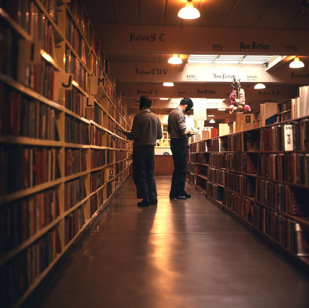 Inmates in the library at Wandsworth Prison in London (PA)