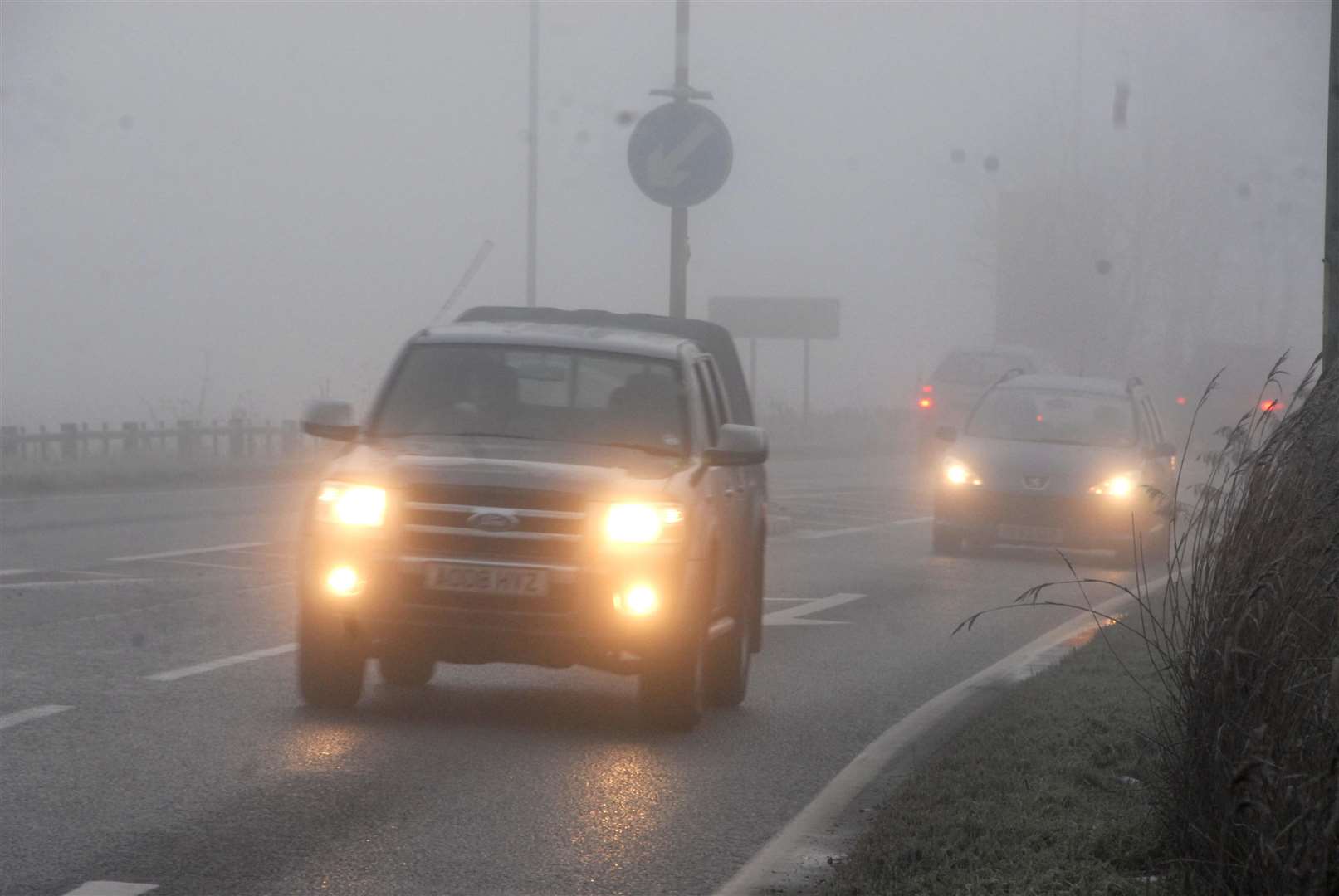 Freezing fog South Lincs.A17 Fleet. (7371293)