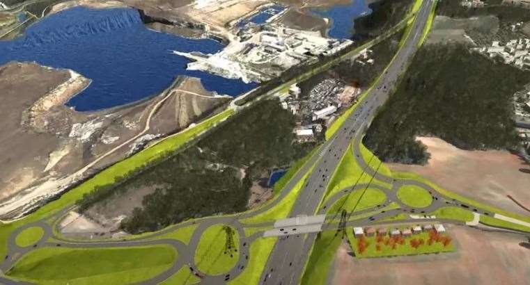 An artist's impression of what the junction improvements and new flyover will look like Photo: Highways England