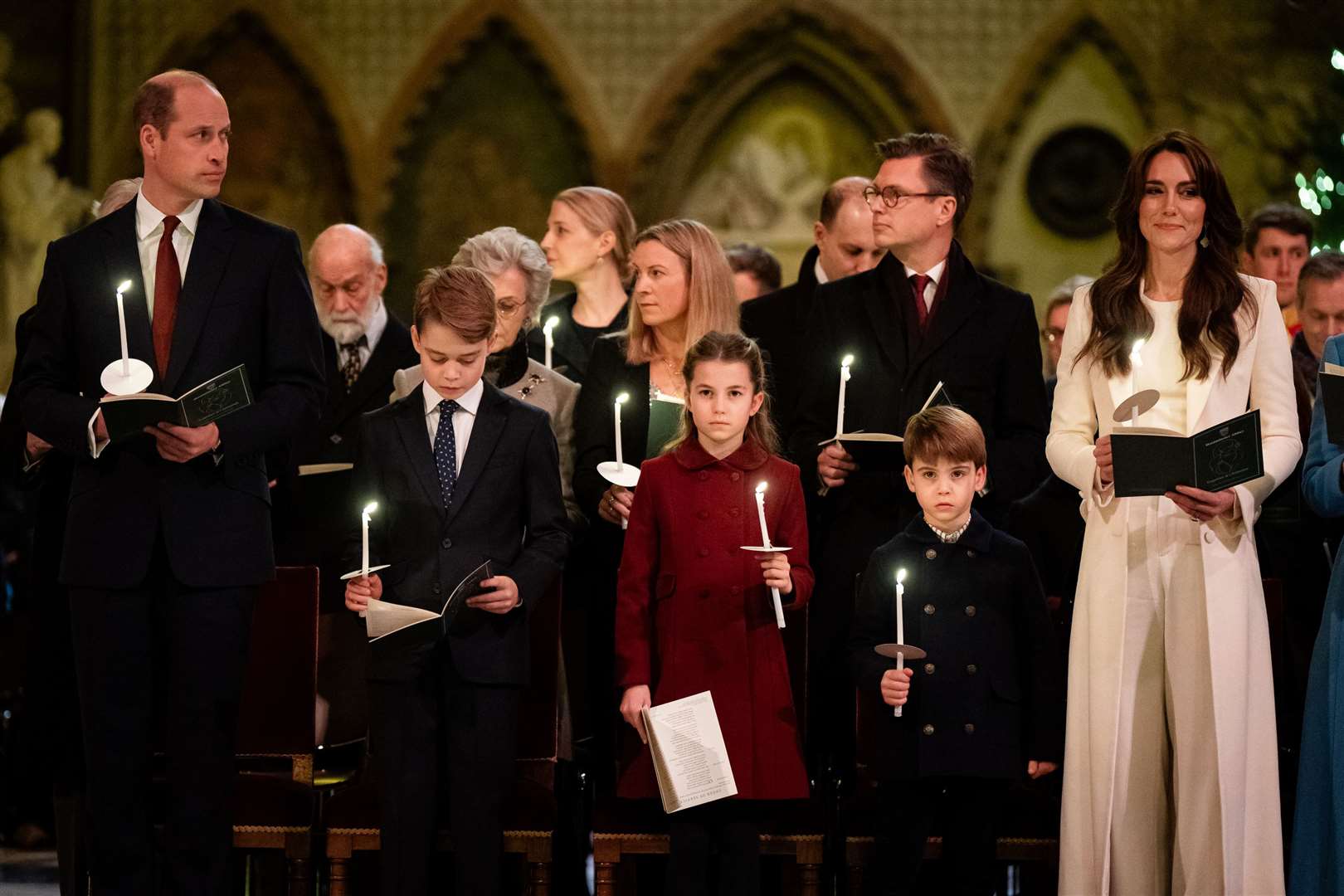 The Prince and Princess of Wales and their children at last year’s Christmas carol service organised by Kate (Aaron Chown/PA)