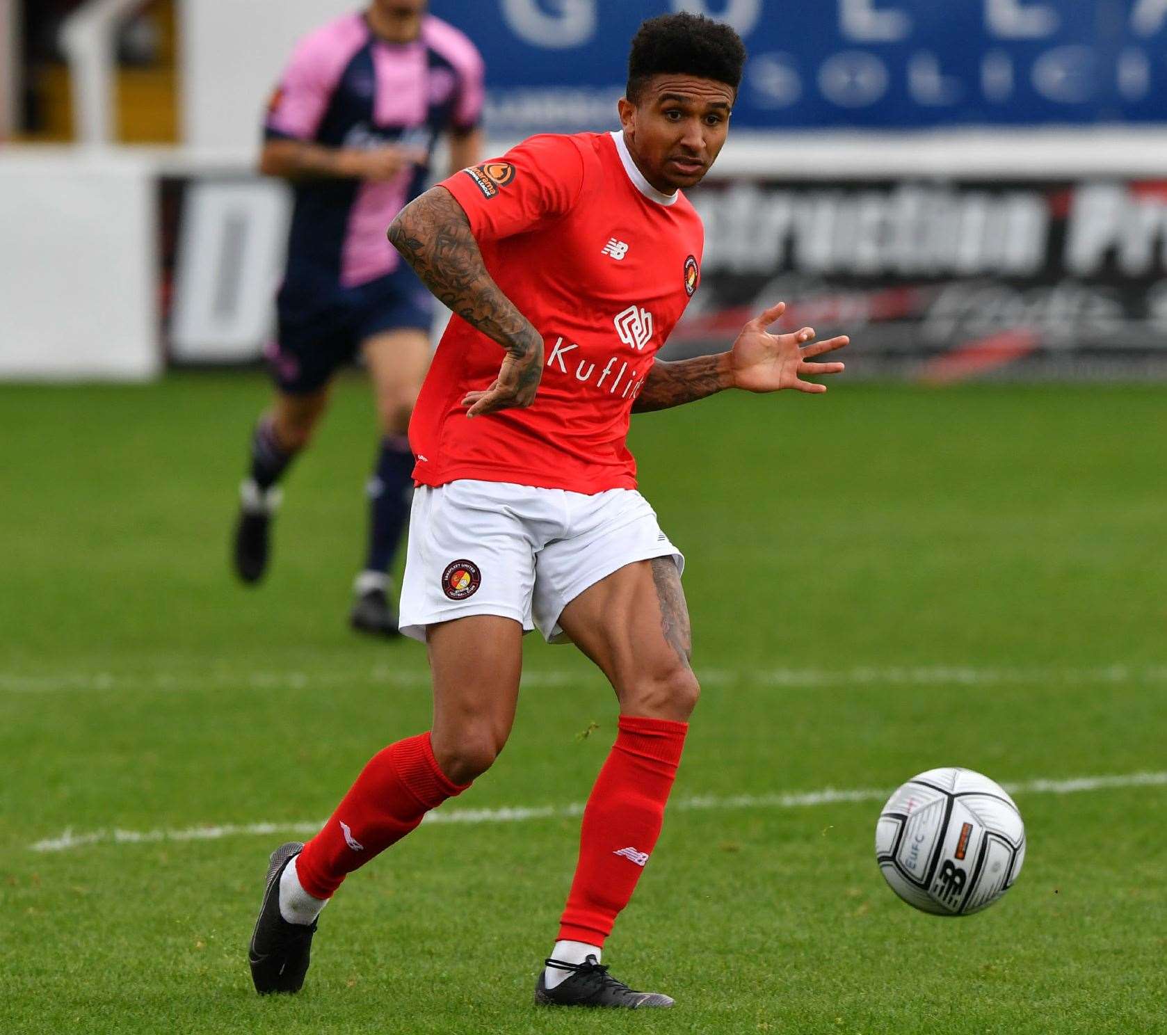 Tobi Adebayo-Rowling's forward running has been a feature of the early week at Ebbsfleet. Picture: Keith Gillard