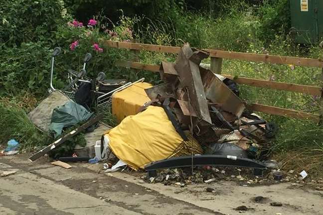 Flytipping in Cotton lane, Dartford last August