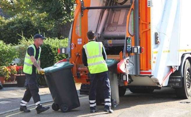 Bin crews in two Kent boroughs will be working on Monday