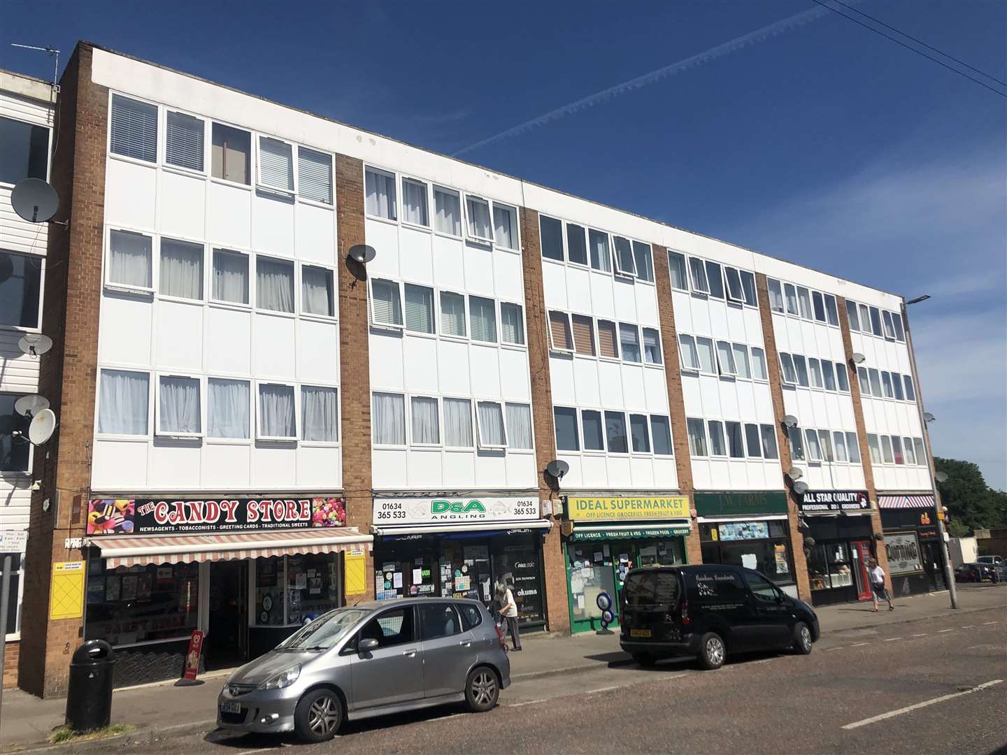 The child fell from the top floor of flats in Station Road, Rainham