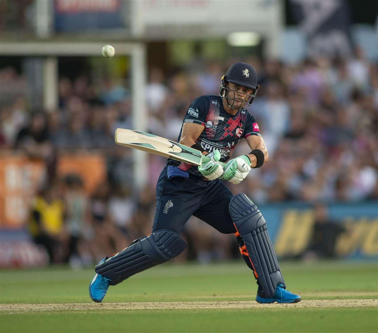 Heino Kuhn executes one of multiple reverse-sweeps in Kent's win over Essex. Picture: Ady Kerry