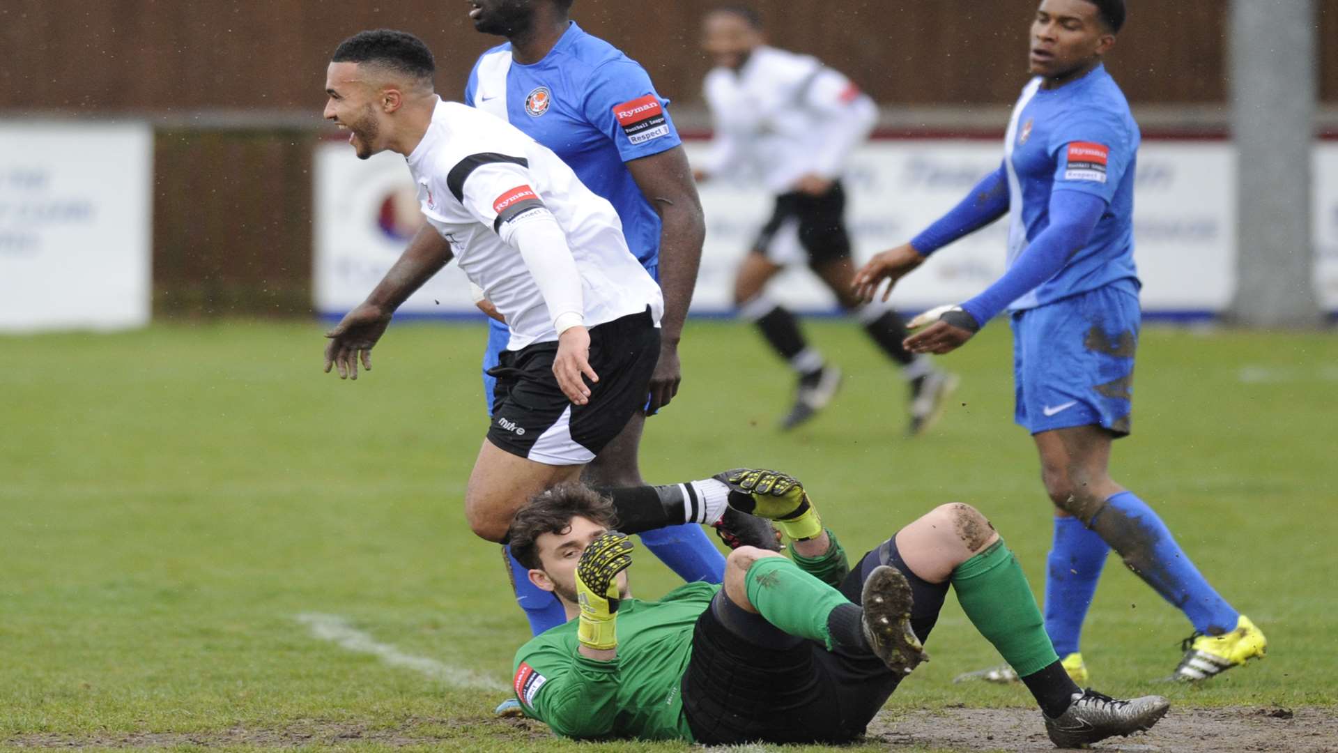 Dean Grant celebrated his first goal. Picture: Tony Flashman