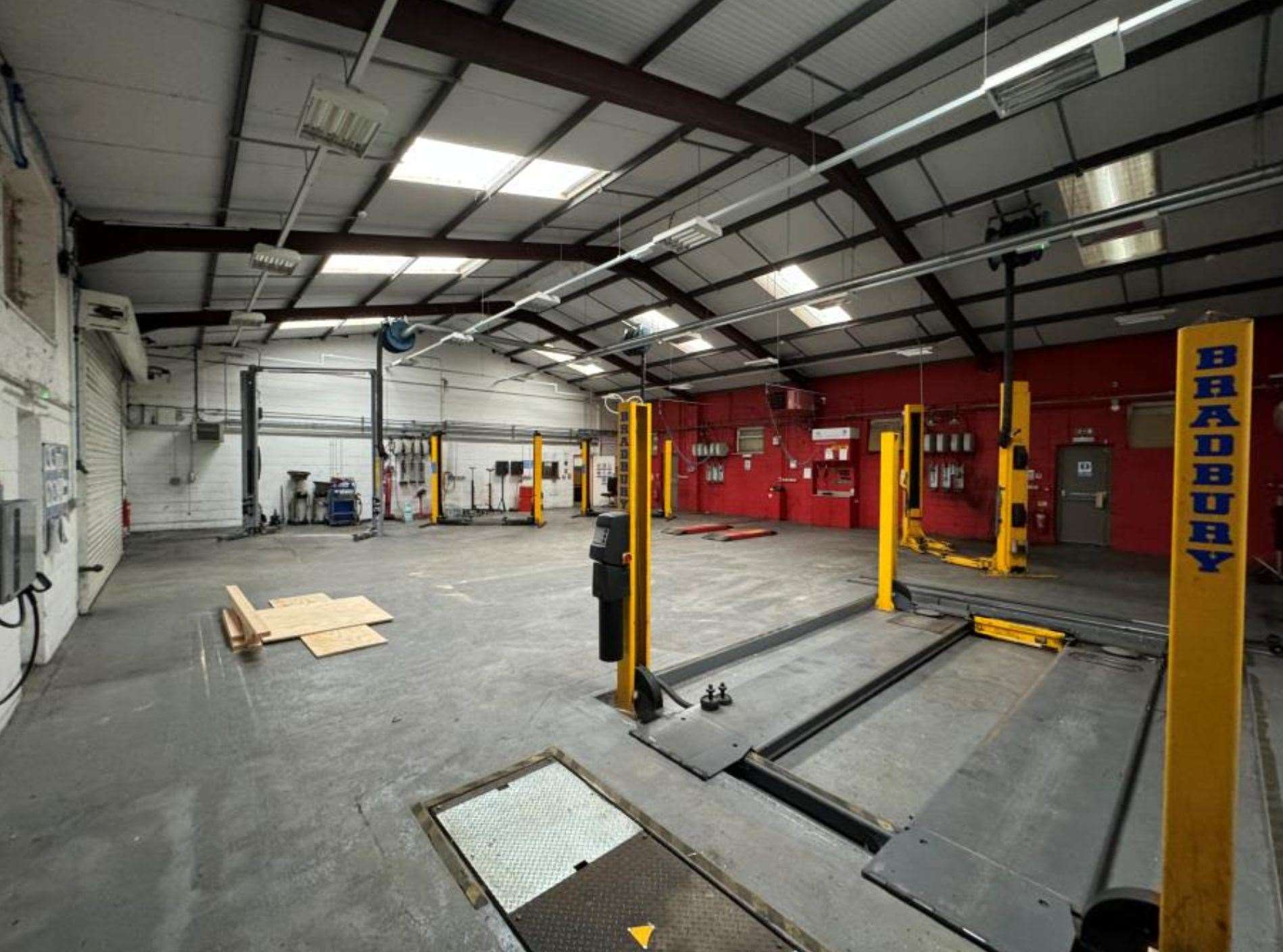 The workshop at the abandoned car dealership. Picture: Knight Frank