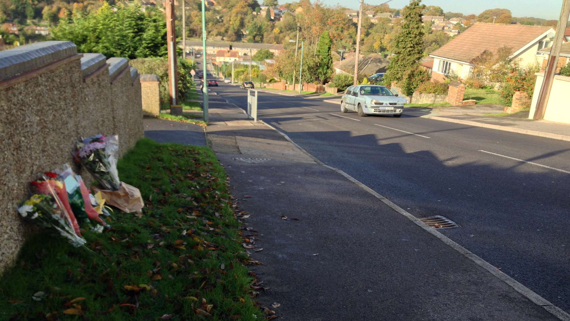 Flowers left in Dargets Road