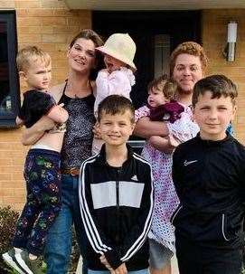 Louiza and Ben with their children Mikey, Danny, Rorey, Amy and Ember