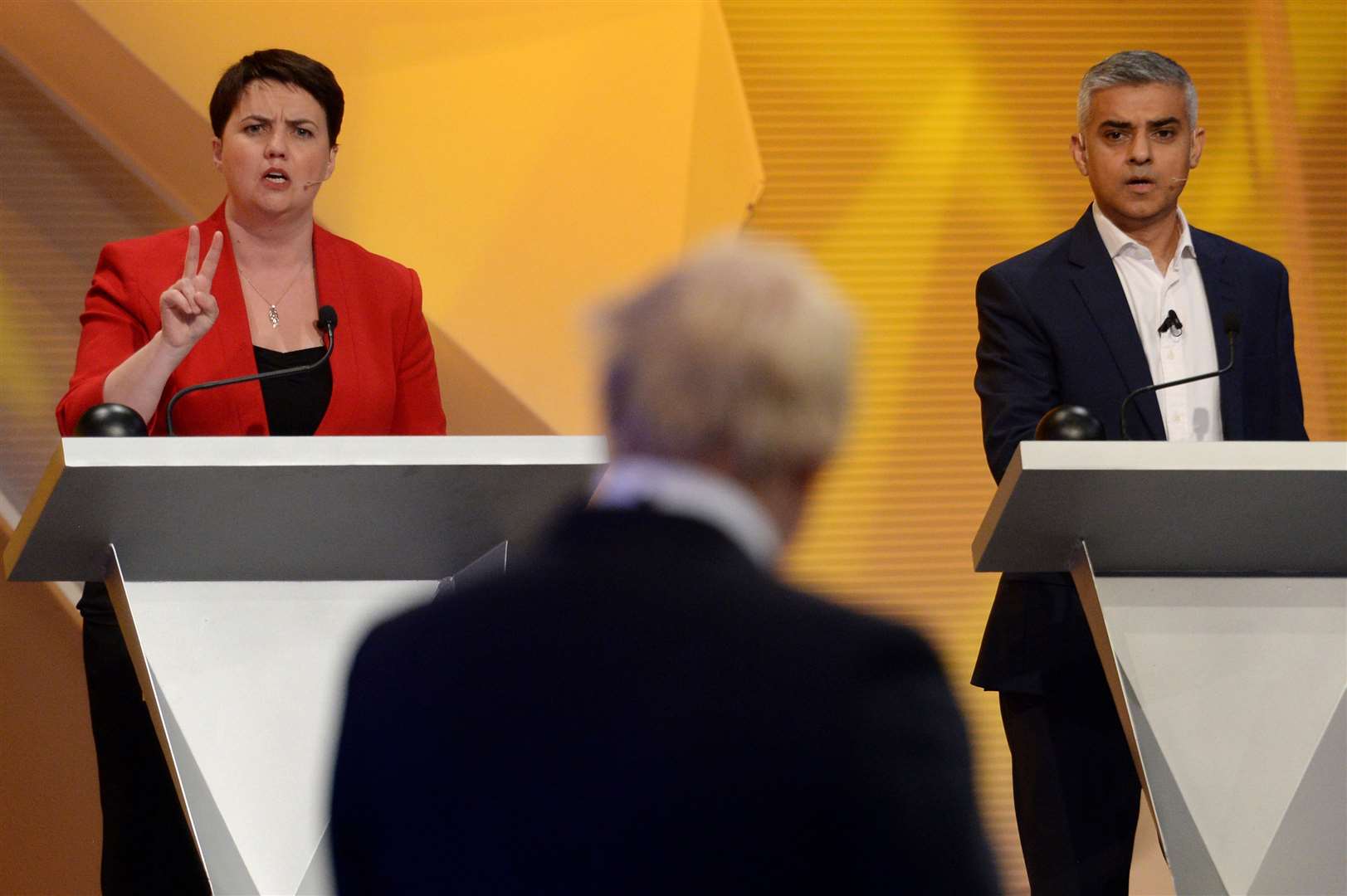 The then Scottish Conservative leader joined forces with Sadiq Khan to take on Boris Johnson in a TV debate ahead of the Brexit referendum (Stefan Rousseau/PA)