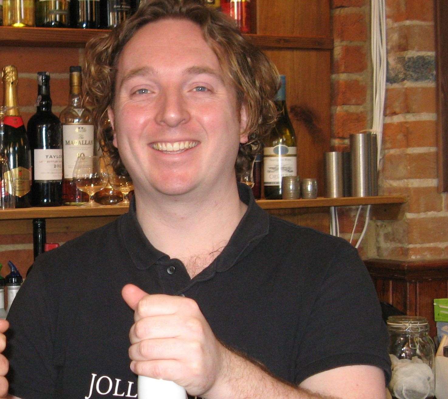 Ian Blackmore behind the bar at the Jolly Sailor in 2009