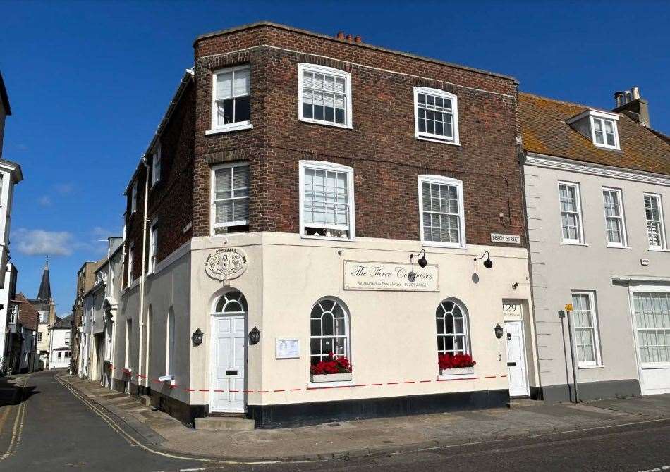 The owners of The Three Compasses in Beach Street, Deal, have shut its ground-floor restaurant and retired. Picture: Smith Group