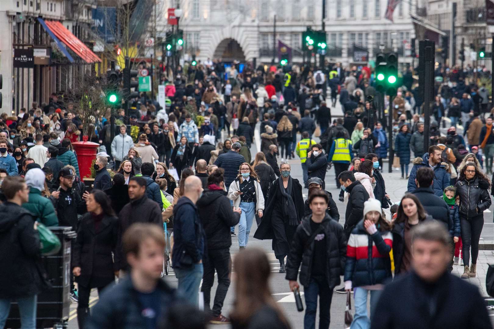 Shoppers on Regent Street in central London on Saturday (Dominic Lipinski/PA)