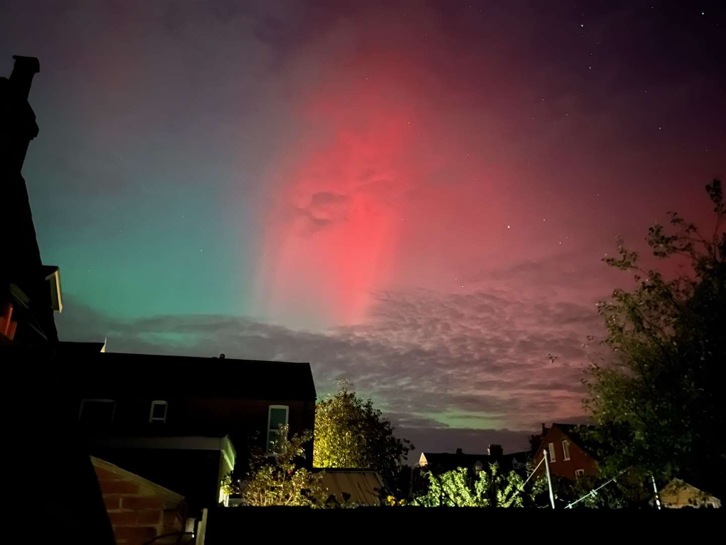 These images from Felixstowe, Suffolk, illustrate the peak of the solar activity which produced the aurora (Ella Pickover/PA)