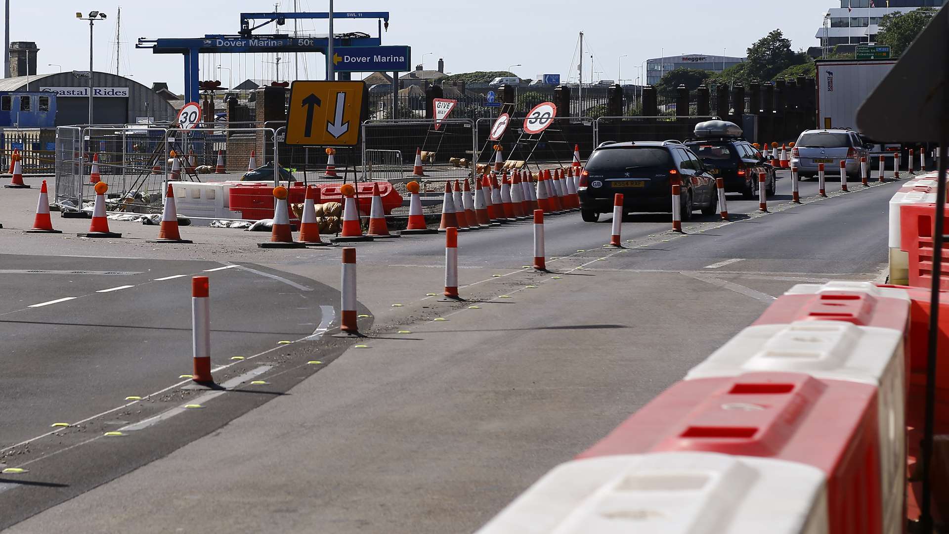 The Prince of Wales/Union Street area of Dover. Roadworks, shown earlier this year, continuing.