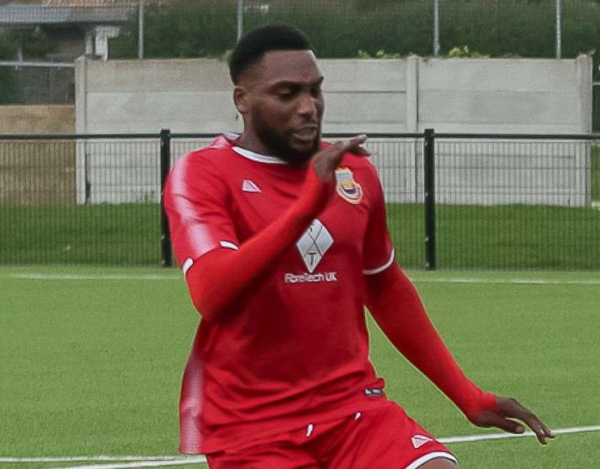 Whitstable Town forward Emmanuel Oloyede. Picture: Les Biggs