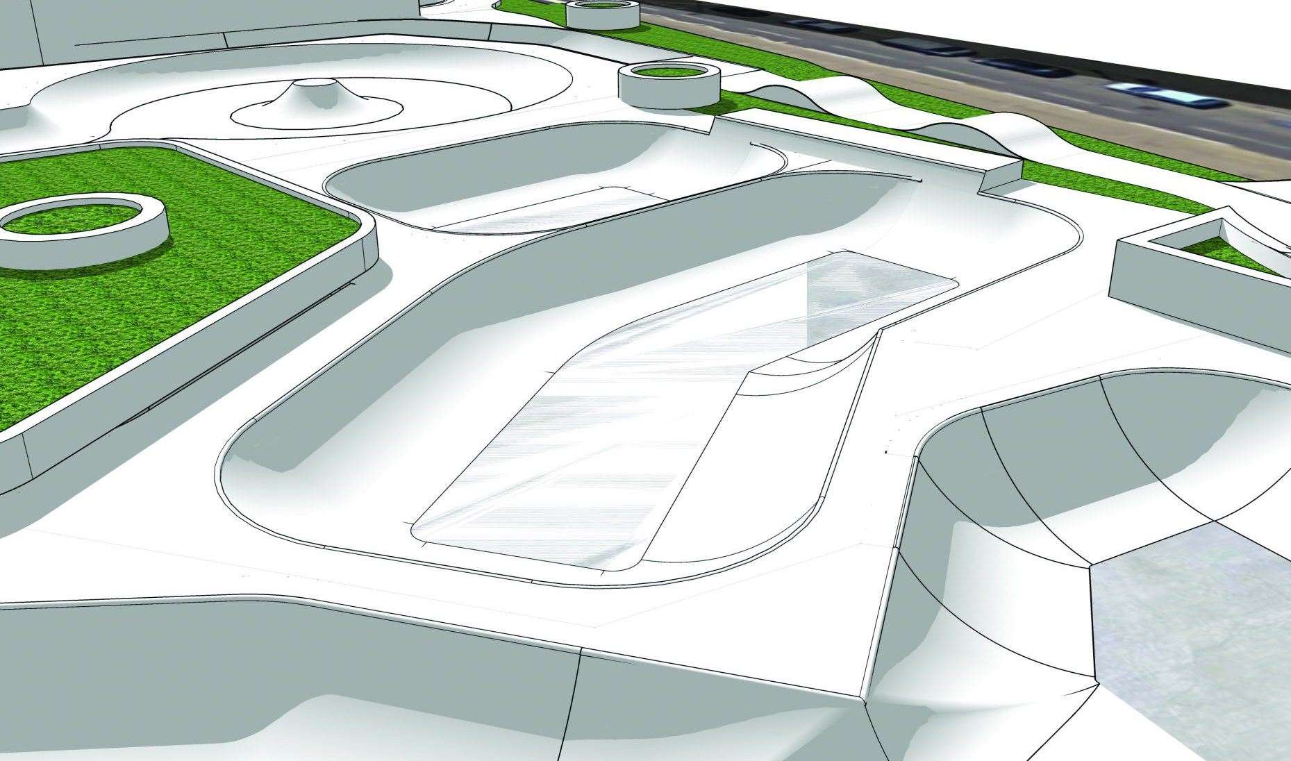 How the new £1 million skatepark in Ethelbert Crescent, Cliftonville, could look. Picture: Thanet District Council