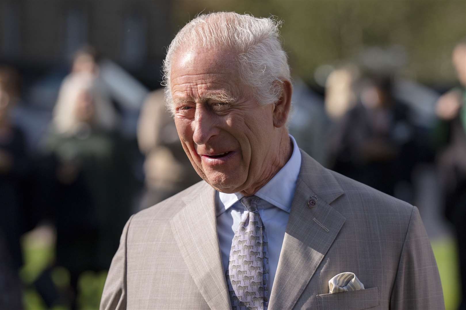 The King dines in the Pink Dining Room when staying at Dumfries House (Jane Barlow/PA)