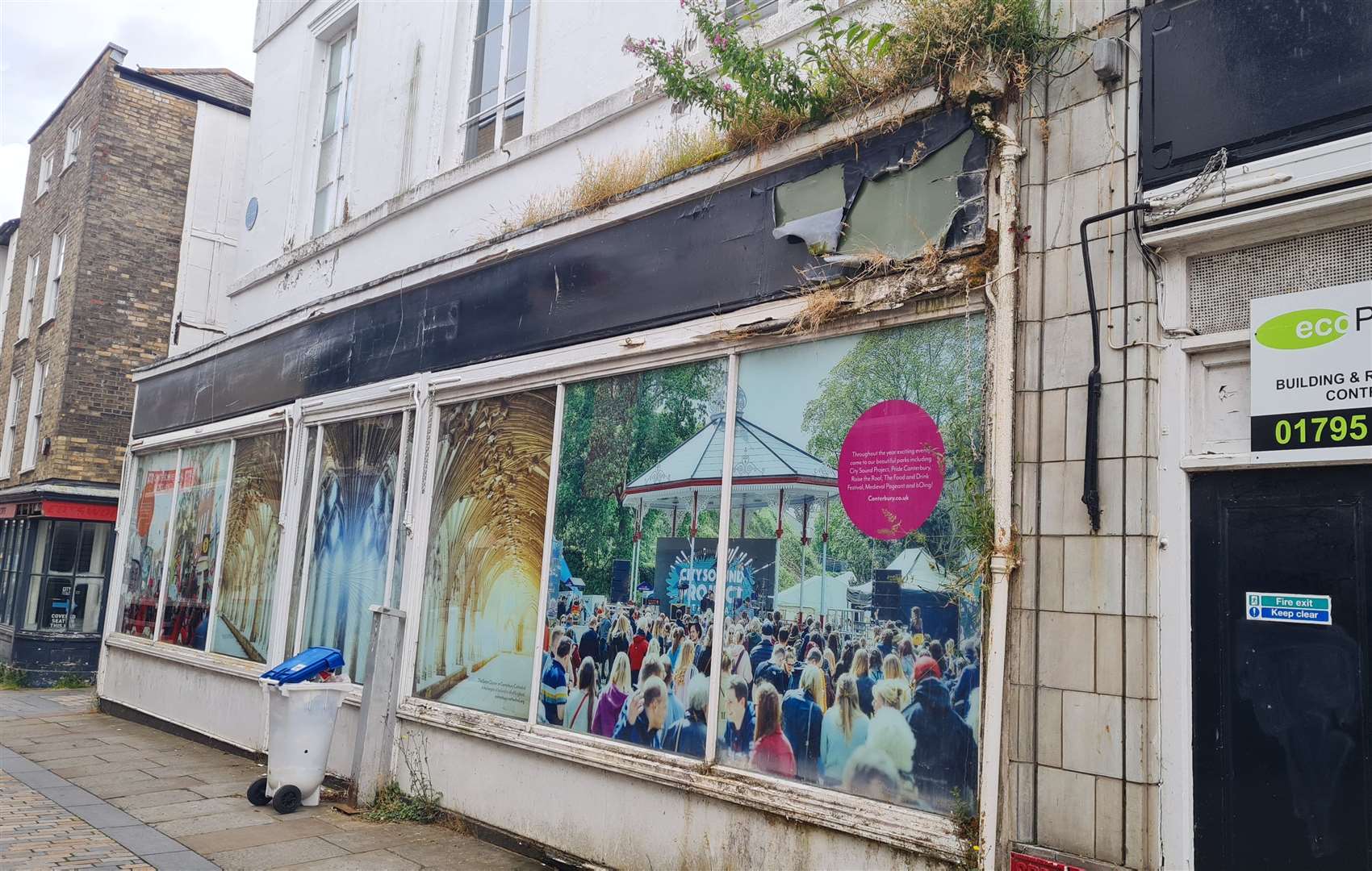 The former Debenhams store in Canterbury continues to deteriorate