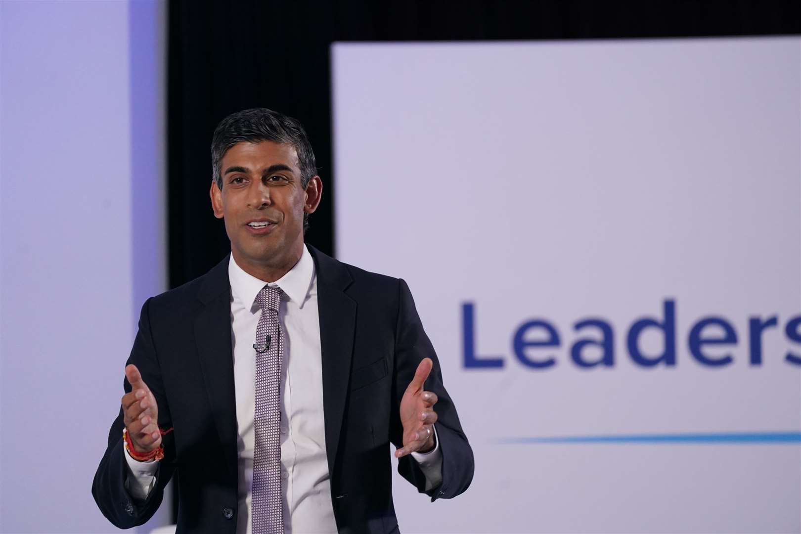 Rishi Sunak speaks during a hustings event in Norwich (Joe Giddens/PA)