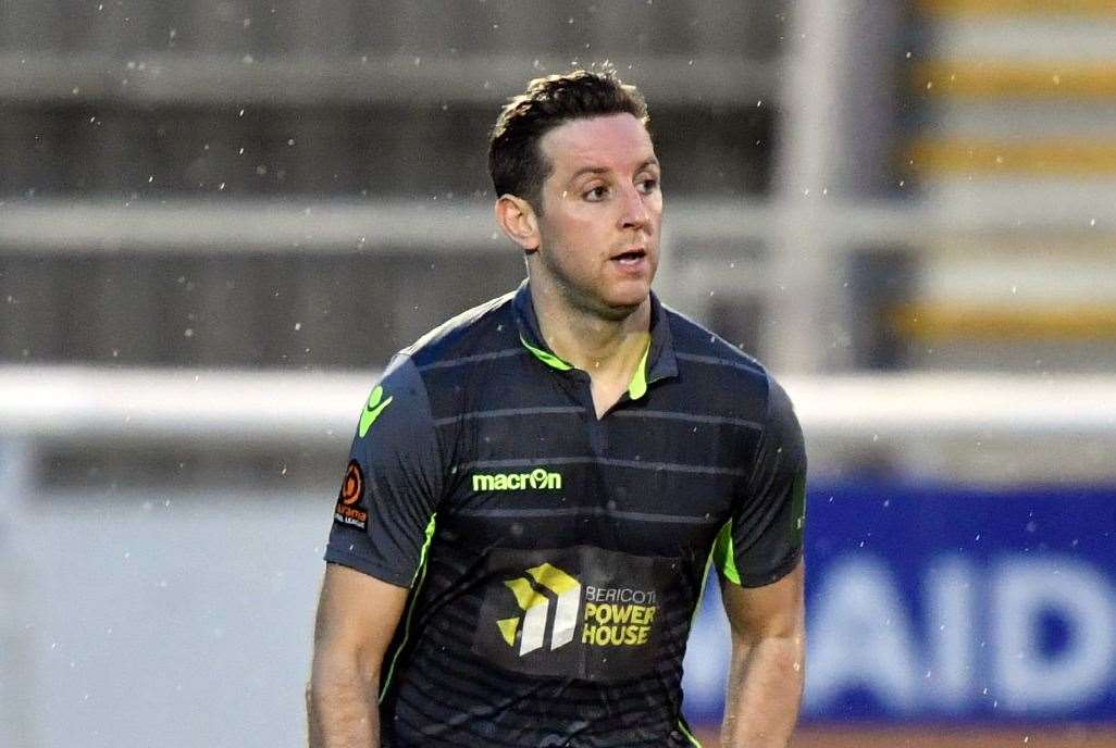 Dartford's Connor Essam - fortunate not to see red in the first half against Welling. Picture: Keith Gillard