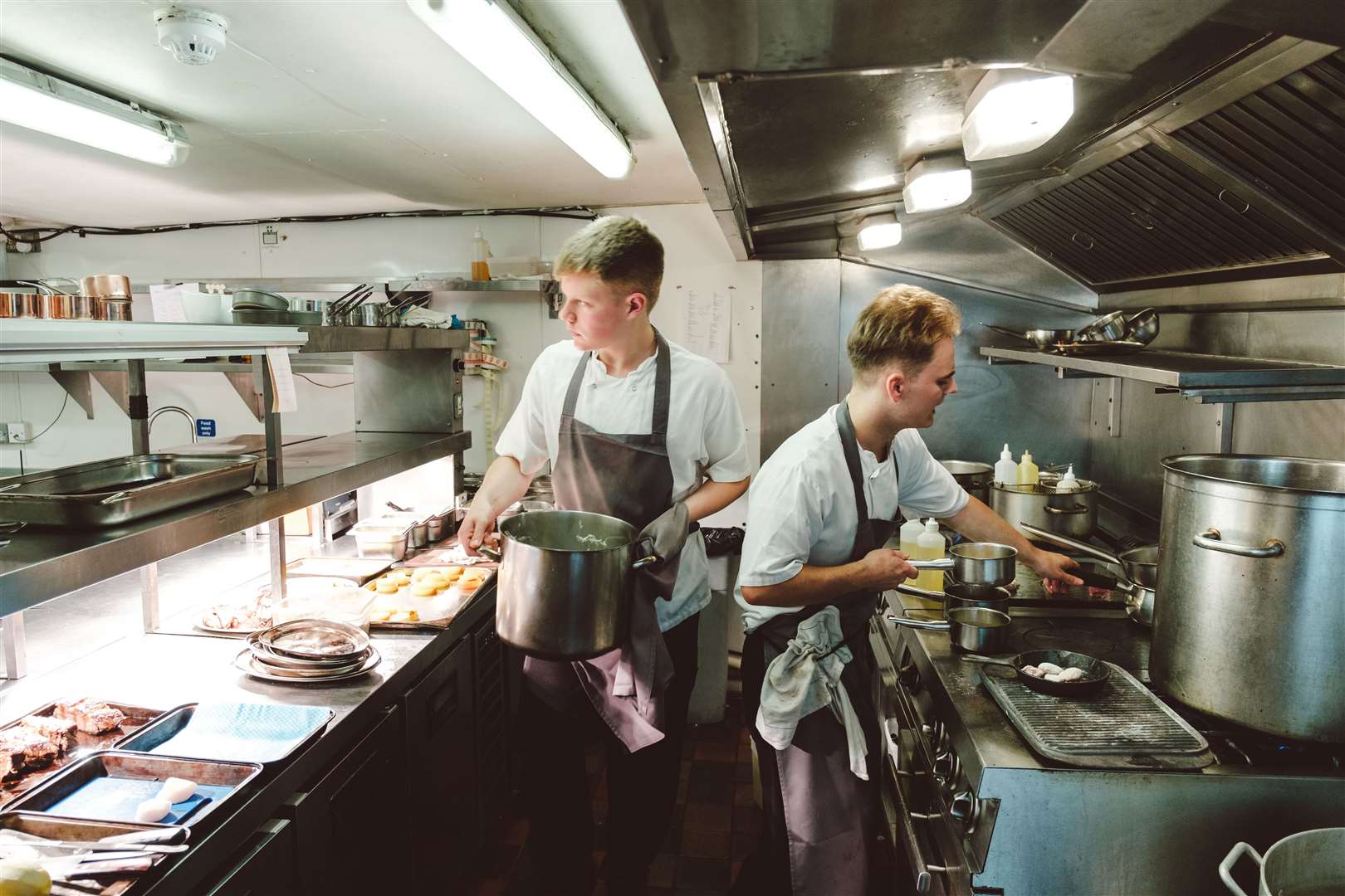 Work in the kitchens at Thackeray's restaurant in Tunbridge Wells