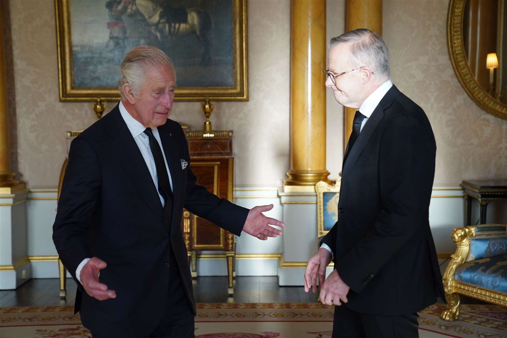 King Charles III met with Anthony Albanese ahead of the Queen’s funeral (Stefan Rousseau/PA)