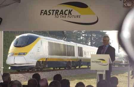 OPEN: Transport Secretary Alistair Darling launches the new rail link at the Kent end