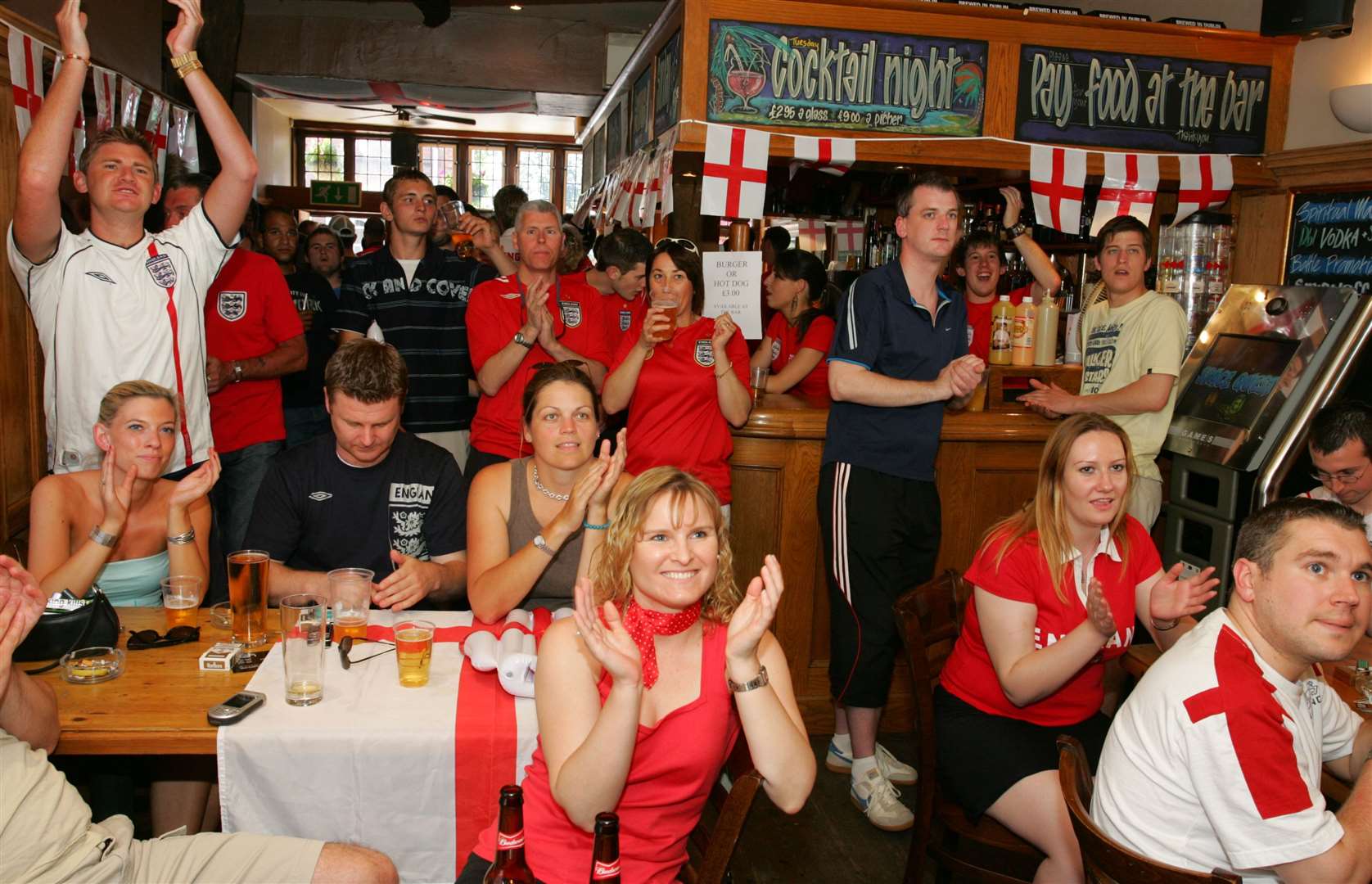 England fans cheering on the nation’s football team during a previous tournament